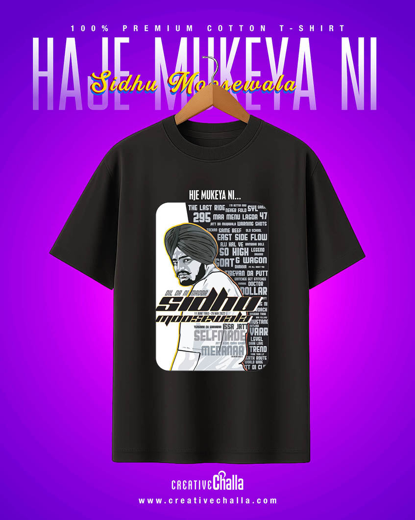Hje Mukeya Ni - Sidhu Moosewala Unisex Oversized T-shirt